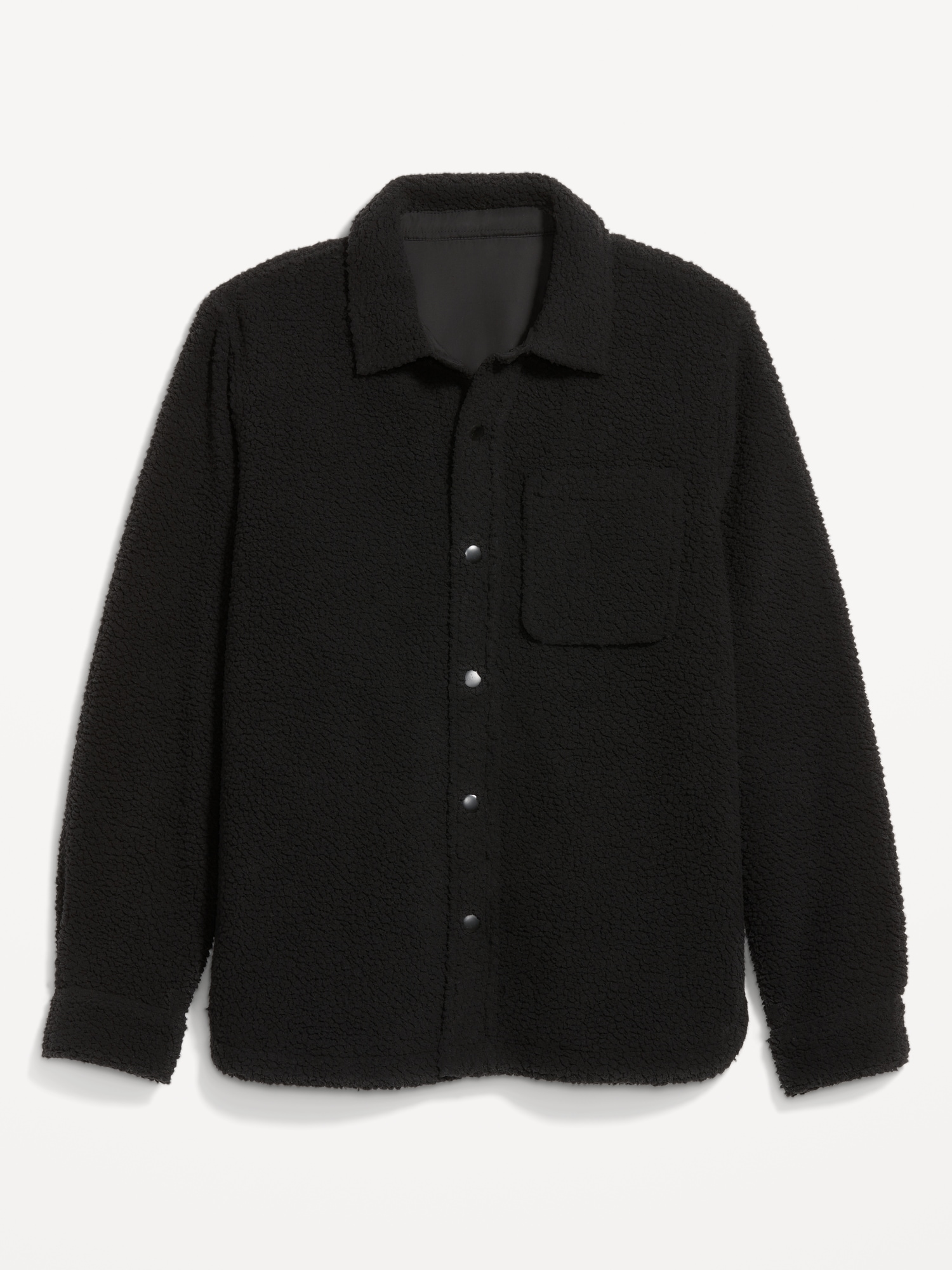 Chemise à Boutons En Polaire Sherpa Gaufrée Avec Poches Pour Homme, Gris, Medium