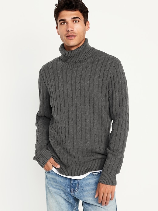 Cable Knit Turtleneck Sweater