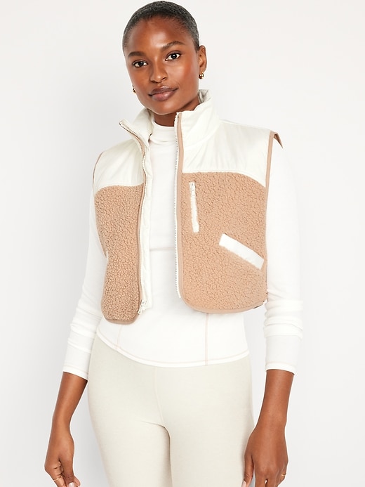 Crop Hybrid Zip Vest | Old Navy