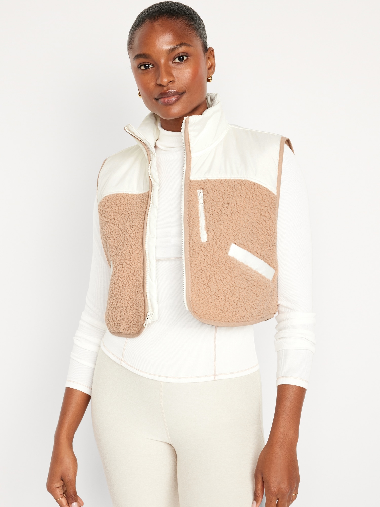 Crop Hybrid Zip Vest | Old Navy