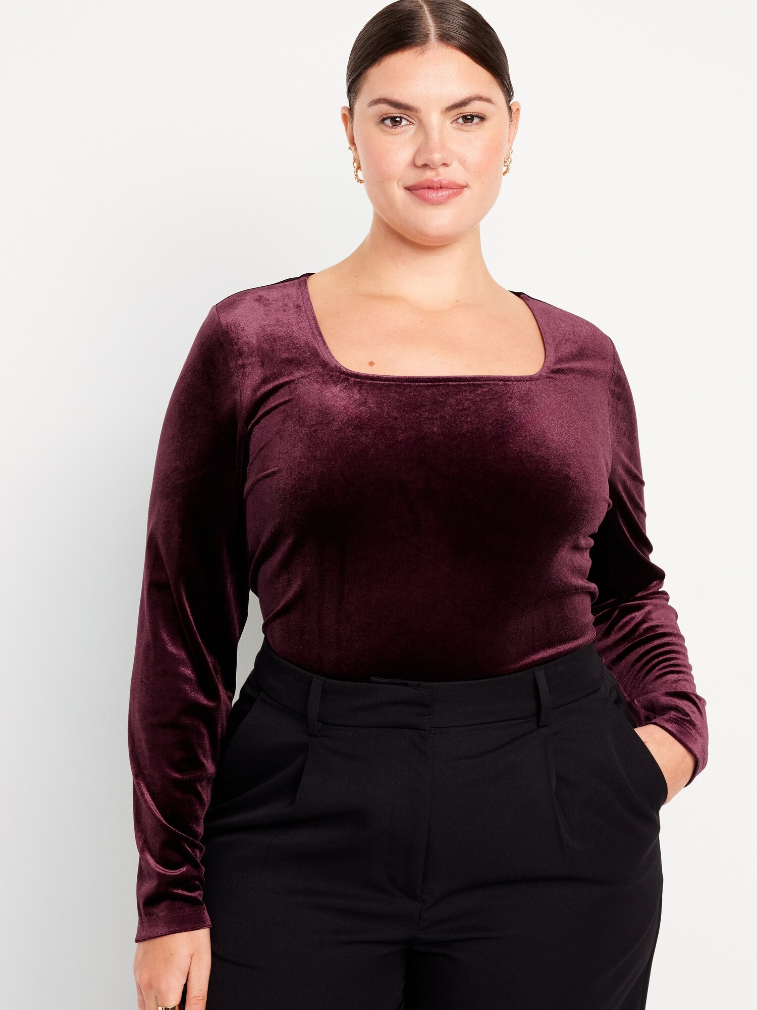 Plus size velvet store top