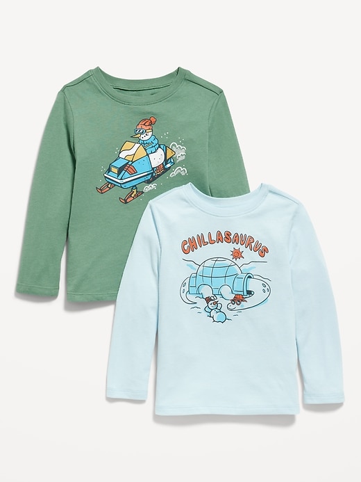 View large product image 1 of 1. Unisex Long-Sleeve Graphic T-Shirt 2-Pack for Toddler