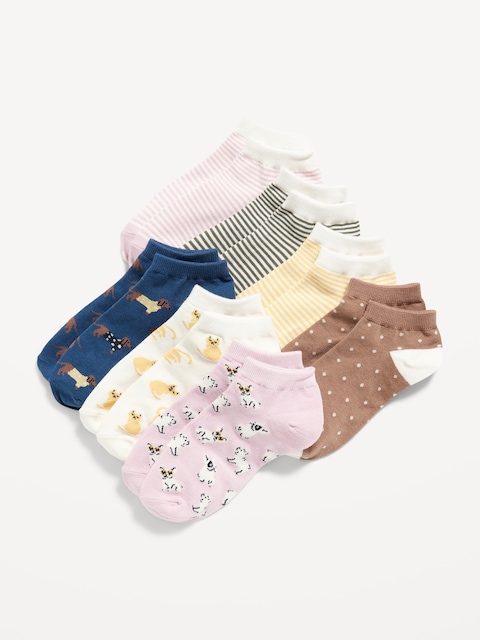 Printed Ankle Socks 7-Pack for Girls