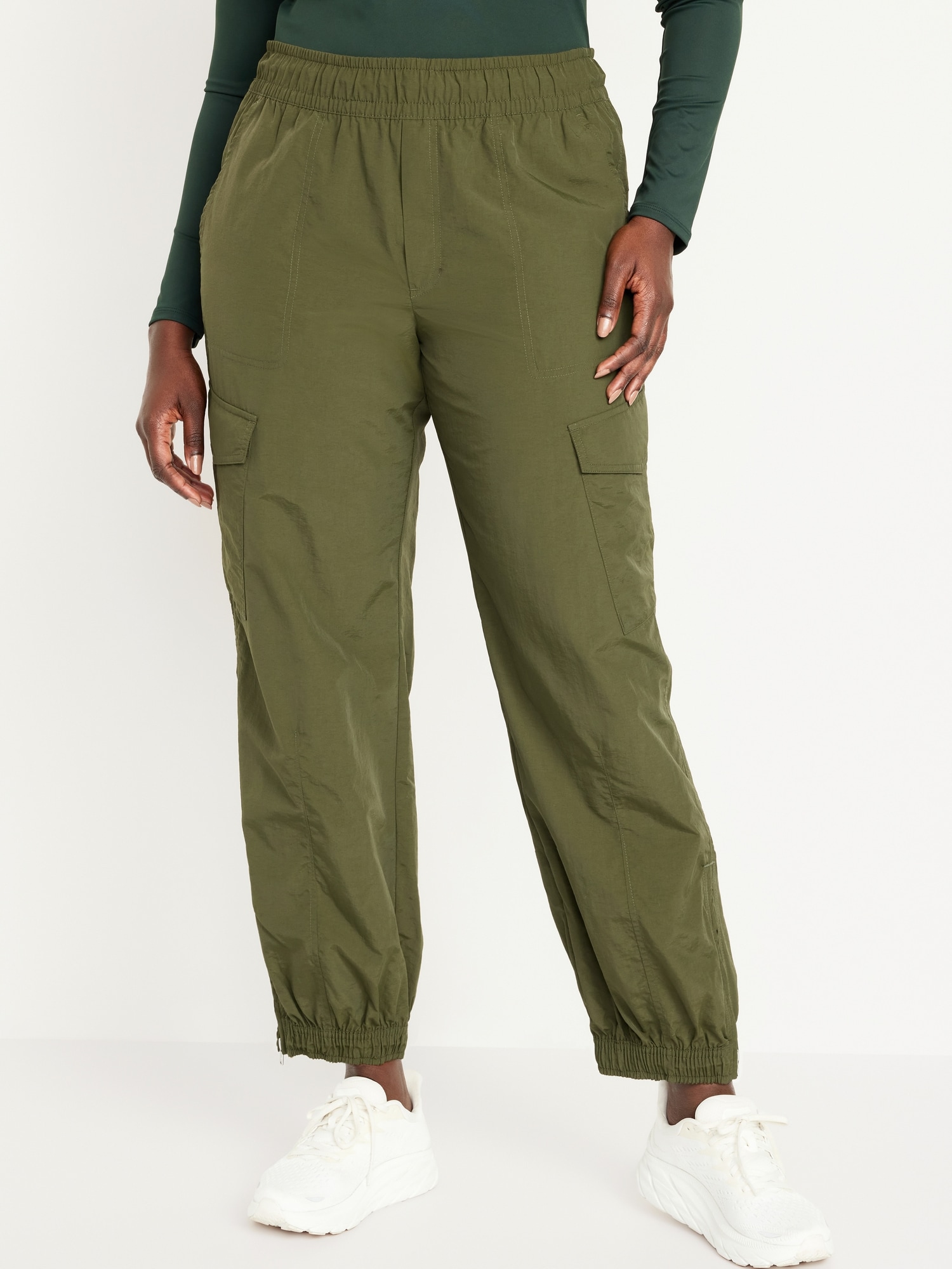 High Waisted Ankle Zip Cargo Jogger Pants for Women Old Navy