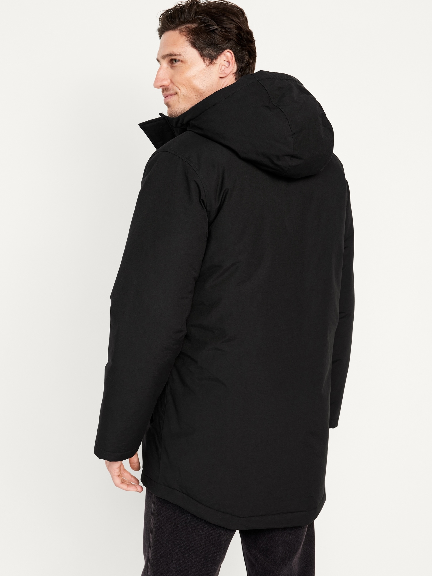 Mens thigh clearance length parka