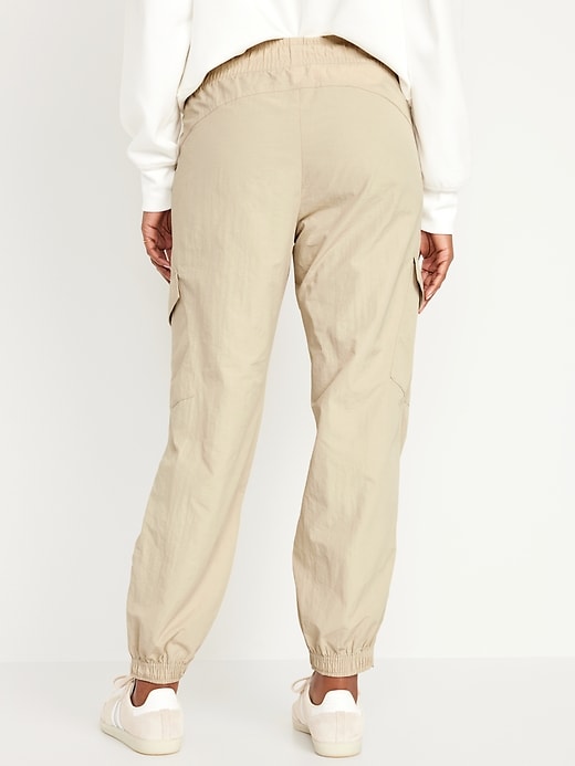 Image number 7 showing, High-Waisted Ankle-Zip Cargo Joggers