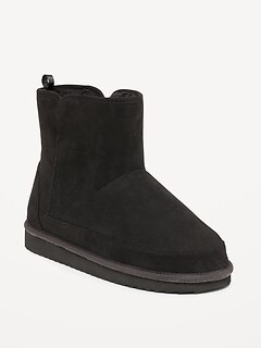 Faux-Suede Faux-Fur Lined Ankle Booties for Girls