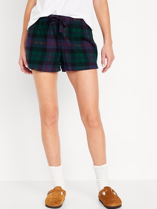 Image number 1 showing, Matching Flannel Pajama Shorts -- 2.5-inch inseam