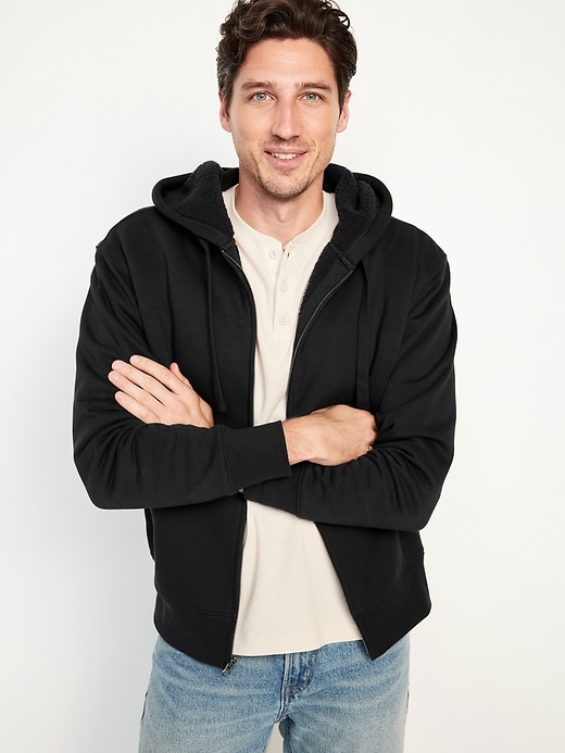 Black sherpa sweatshirt hotsell