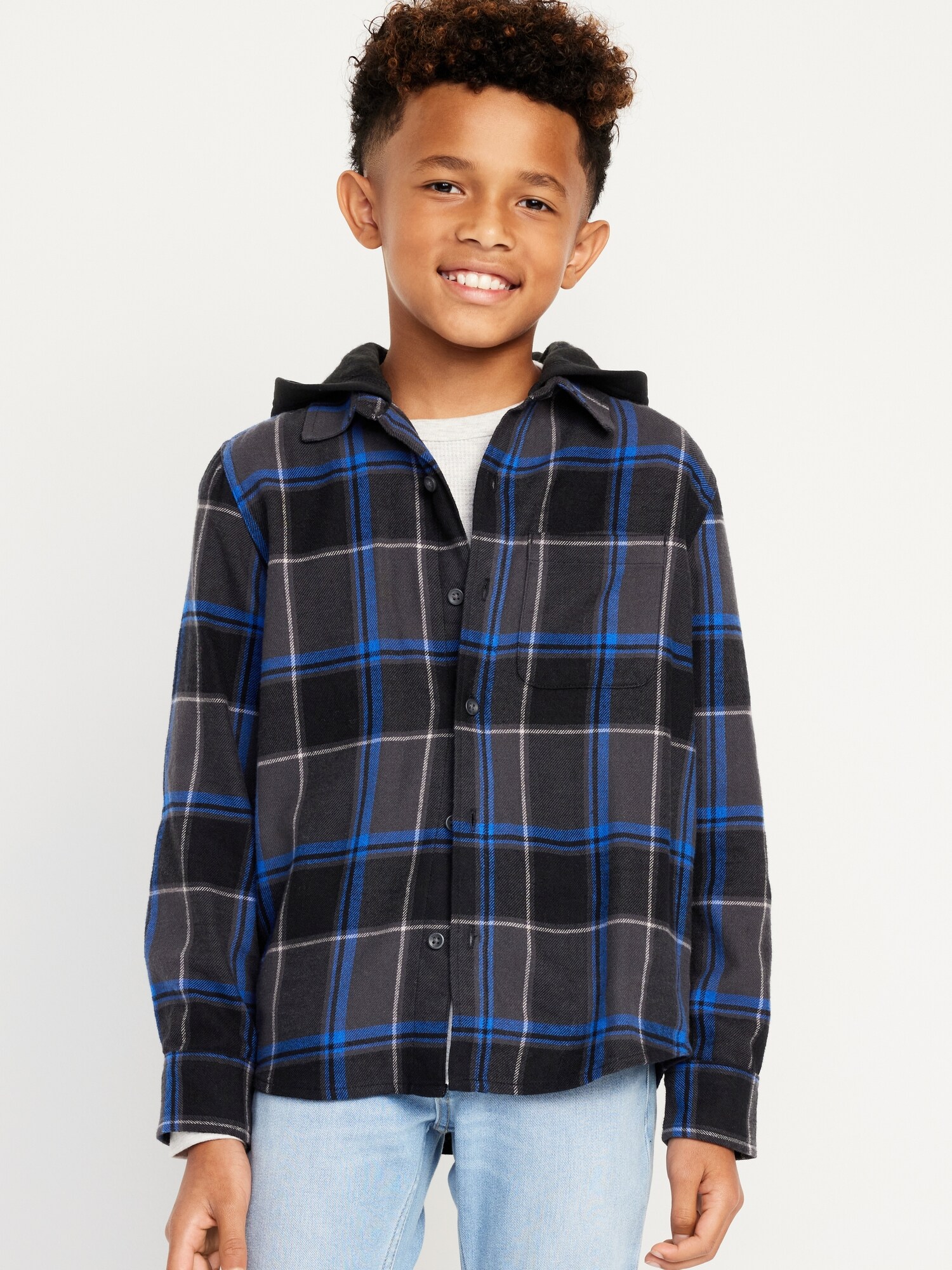 Hooded Soft-Brushed Flannel Shirt for Boys | Old Navy