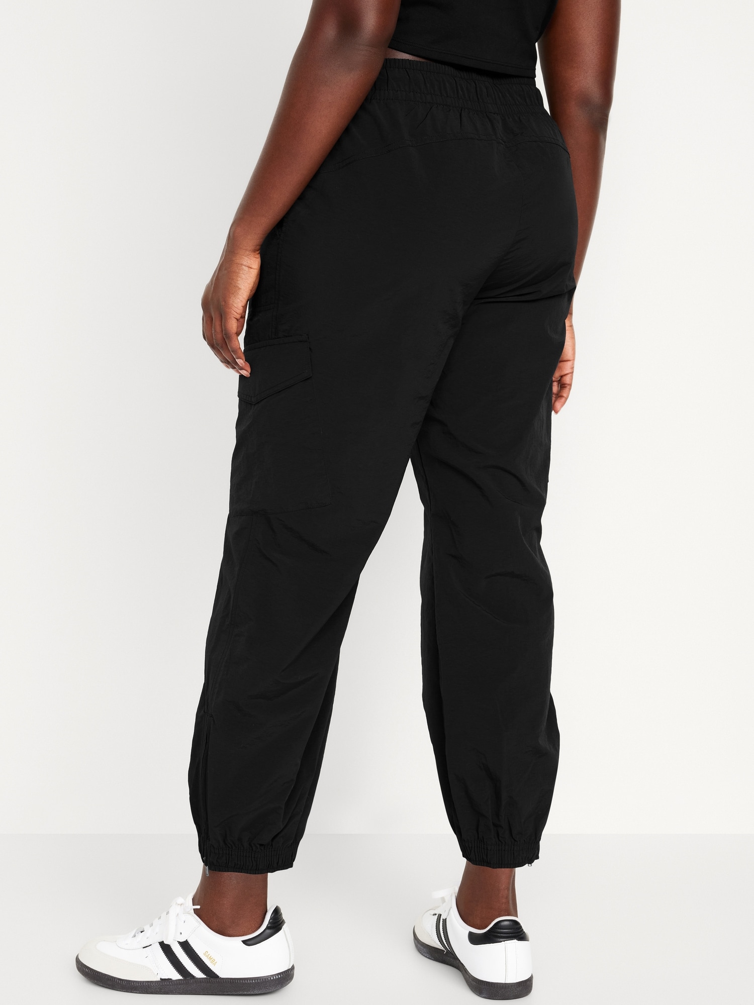 Pantalon De Jogging Cargo Taille Haute Pour Femme, Poches Zippées