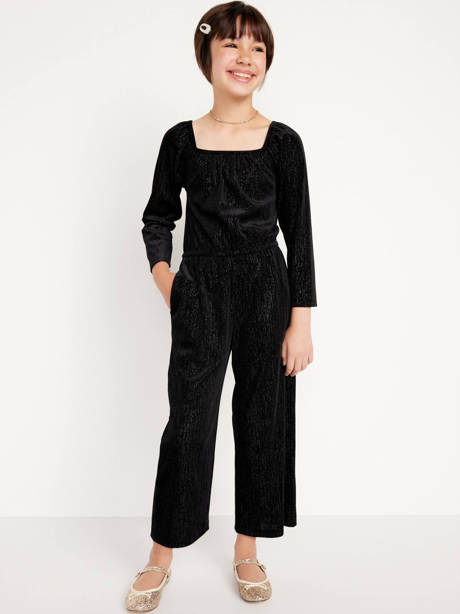 Girls on sale velvet jumpsuit