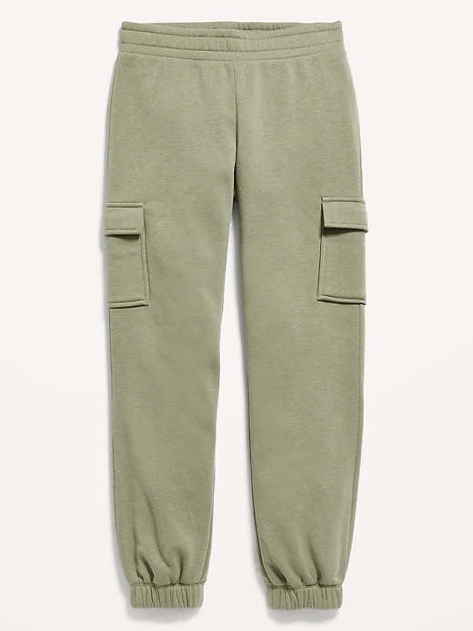 View large product image 1 of 3. High-Waisted Fleece Cargo Jogger Pants for Girls