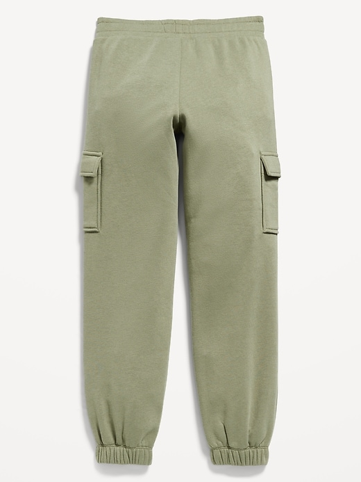View large product image 2 of 3. High-Waisted Fleece Cargo Jogger Pants for Girls