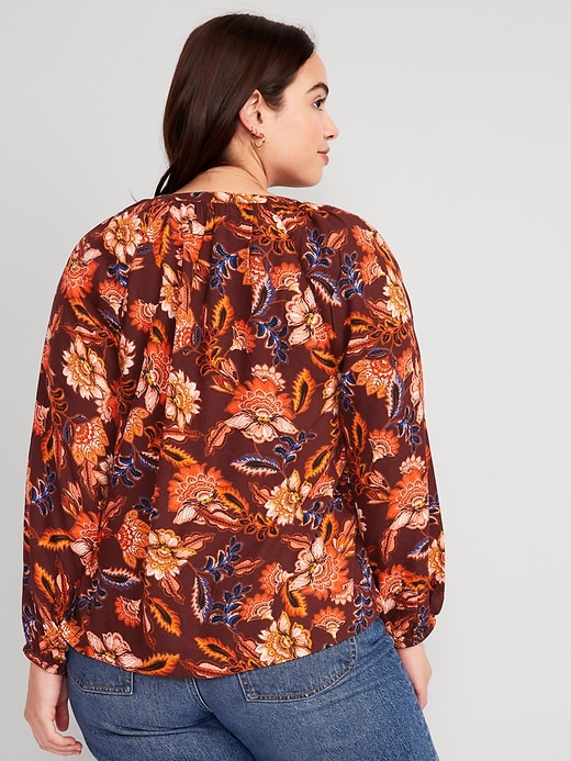 Image number 6 showing, Long-Sleeve Split-Neck Top