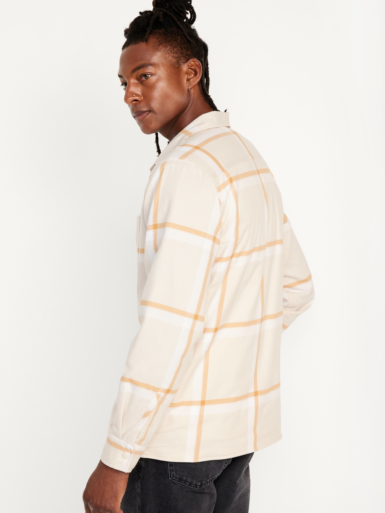YYDGH Men's Full Zip Fleece Shirt Jackets Fleece Lined Button Down Coats  Soft Warm Shackets Hooded Drawstring Outwear