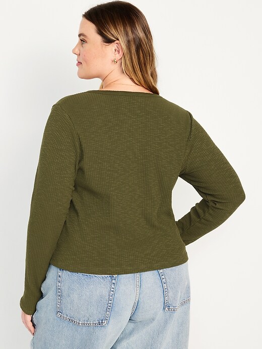 Button-Front Rib-Knit Top | Old Navy