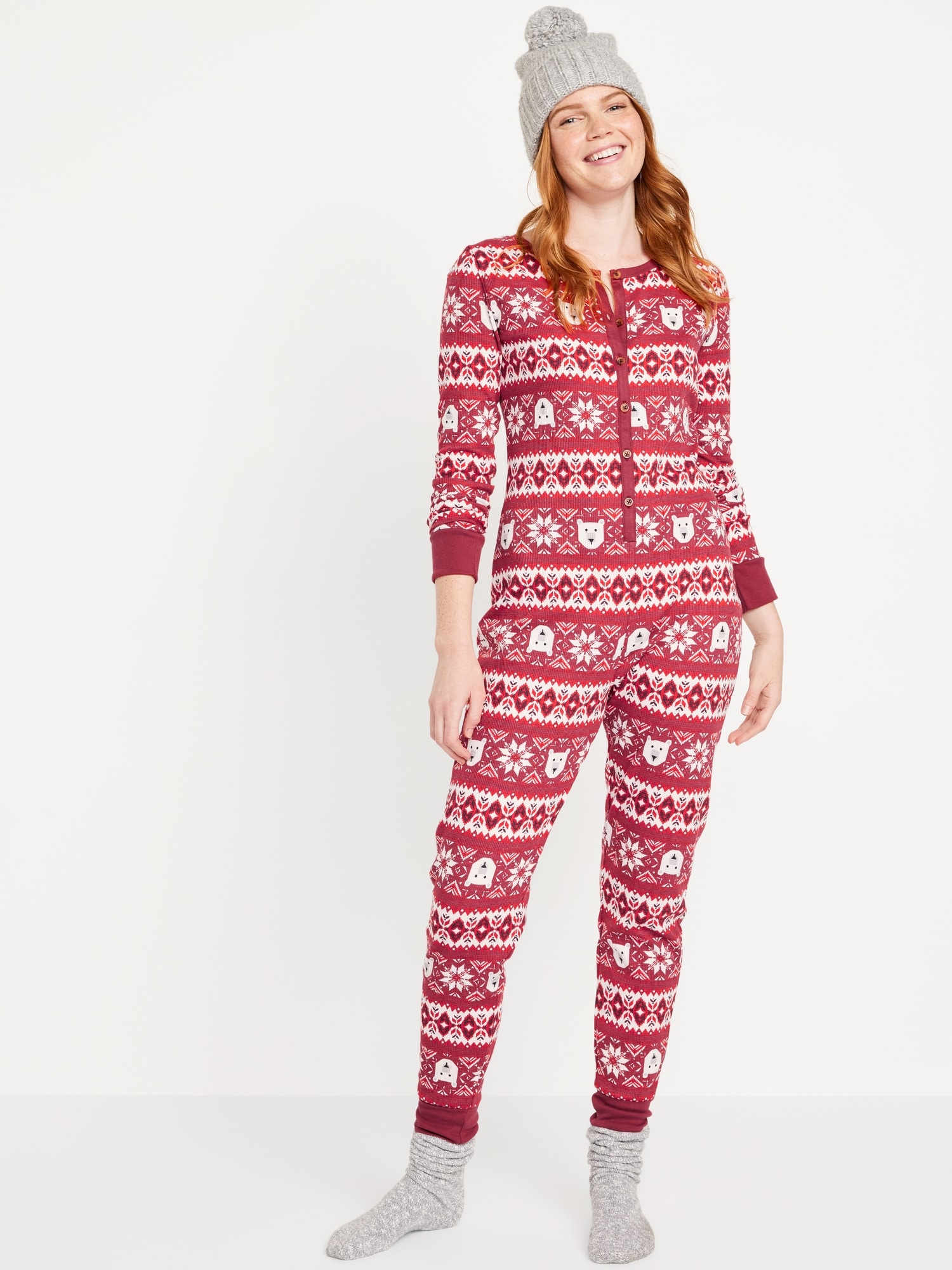 Thermal-Knit Pajama One-Piece