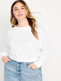 Oversized Crop Fleece Sweatshirt