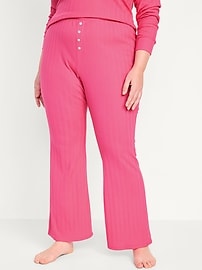 Pantalon de pyjama à taille haute en tricot pointelle pour Femme