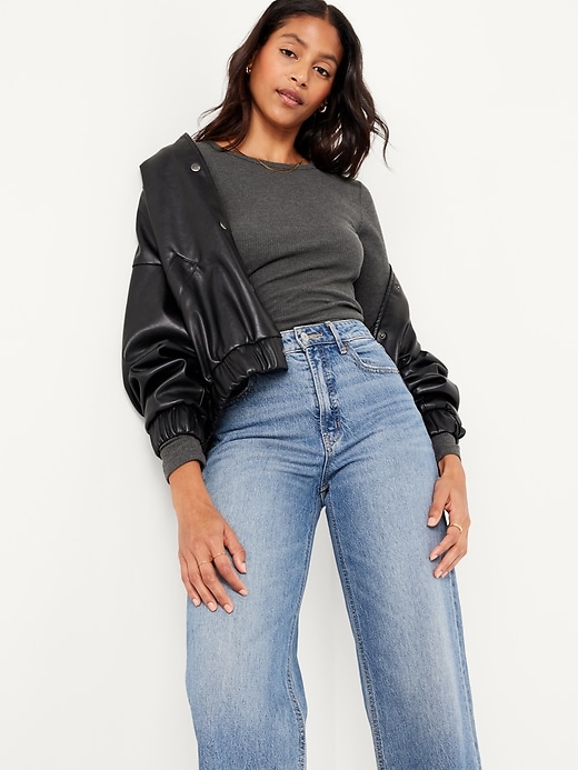 Image number 3 showing, Plush Long-Sleeve Crew-Neck T-Shirt