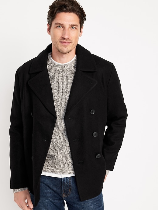 Soft Brushed Double Breasted Peacoat Old Navy