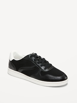 Navy leather deals sneakers womens