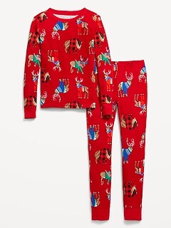 Gender-Neutral Printed Snug-Fit Pajama Set for Kids