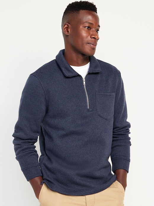 Image number 1 showing, Fleece-Knit Quarter Zip