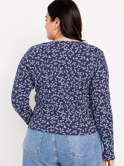 Button-Front Rib-Knit Top | Old Navy