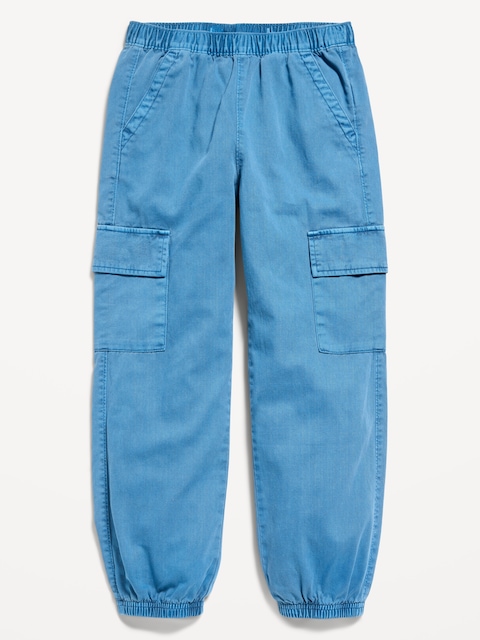 Pantalon d’entraînement cargo en sergé pour Fille - Bleu