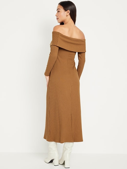 CLOTHINGHUB BROWN STRAPPY DRESS KNITTED MAXI FITTED DRESS WITH