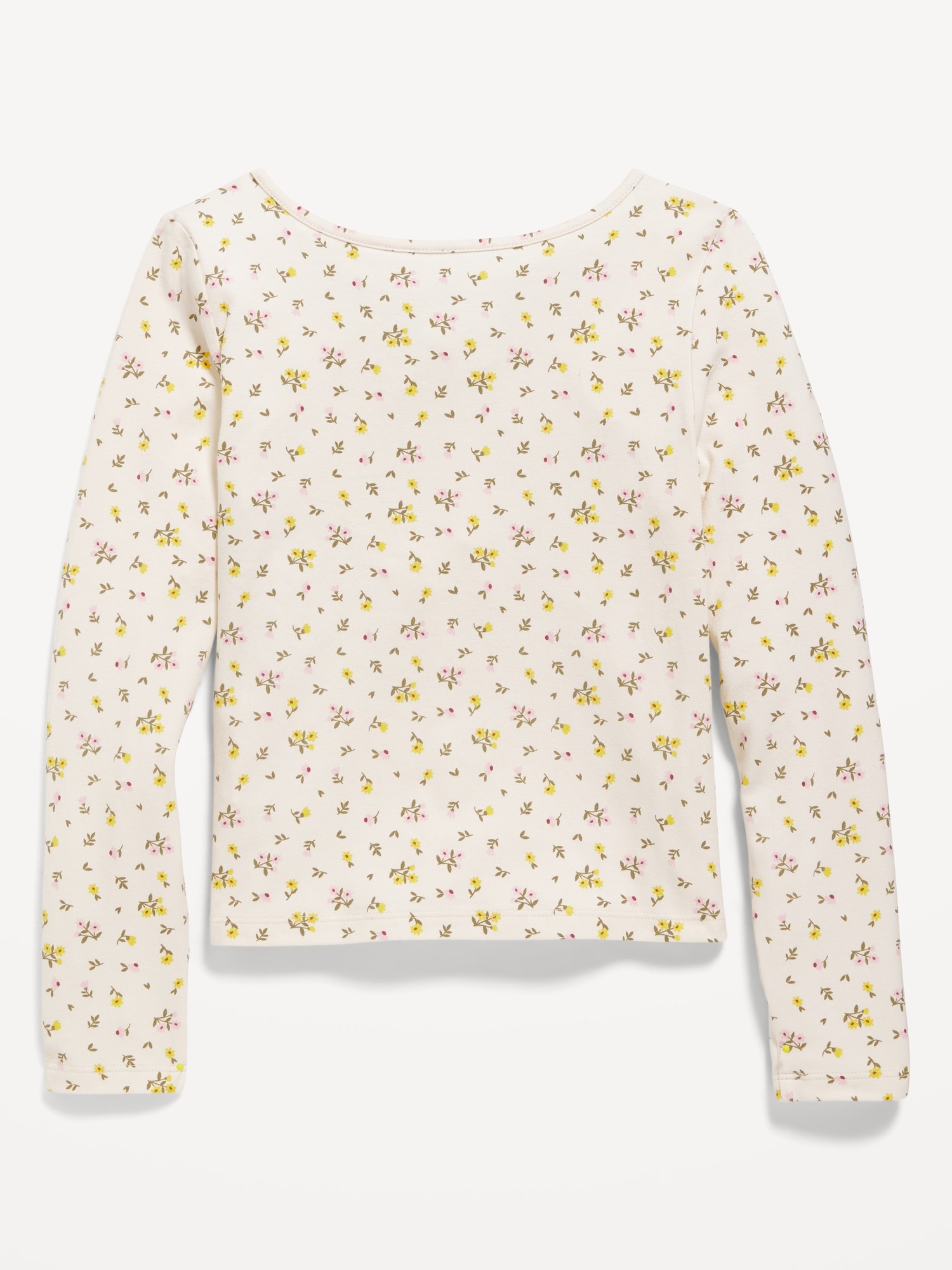 Long-Sleeve Printed Keyhole T-Shirt for Girls