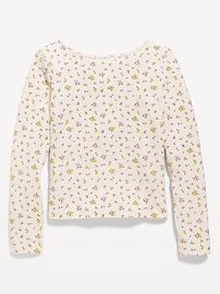 View large product image 3 of 3. Long-Sleeve Printed Keyhole T-Shirt for Girls