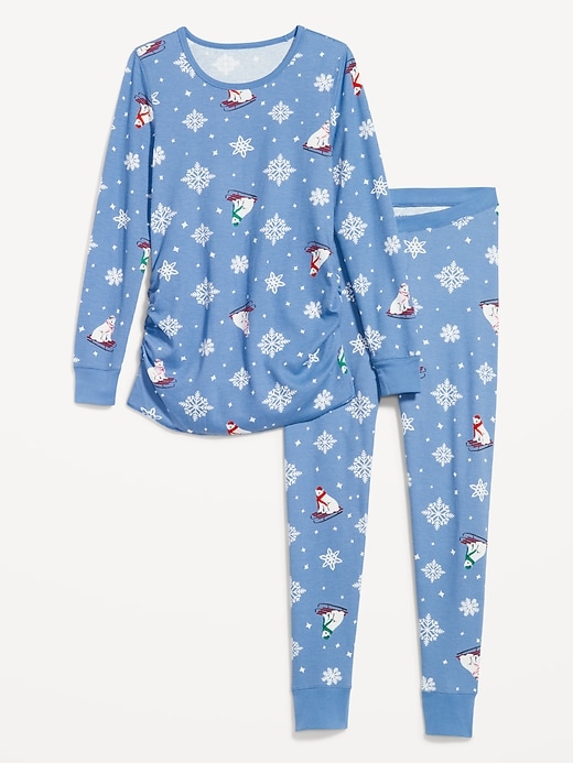 Image number 2 showing, Maternity Matching Jersey Pajama Top and Pants Set
