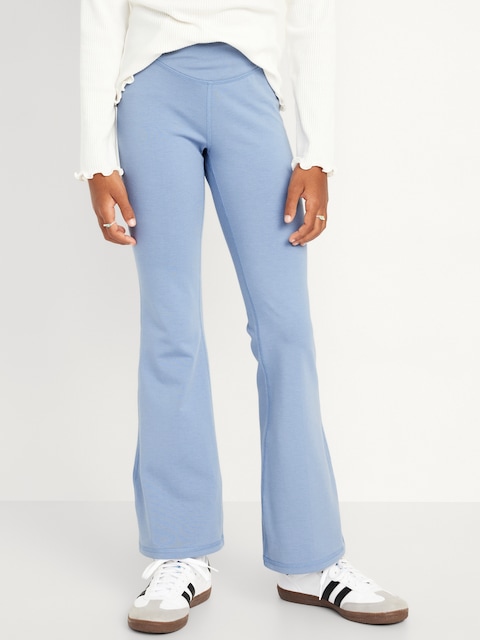 High-Waisted PowerChill Crossover Flared Leggings for Girls - Blue Harvest