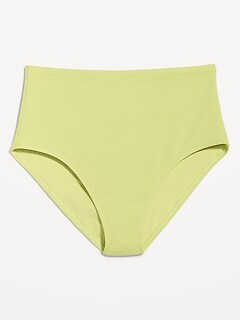 High-Waisted French-Cut Puckered Bikini Swim Bottoms for Women