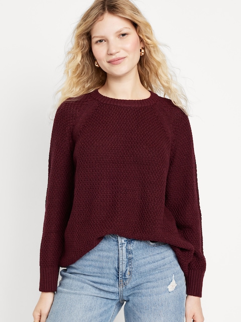 Loose Textured Tunic Sweater