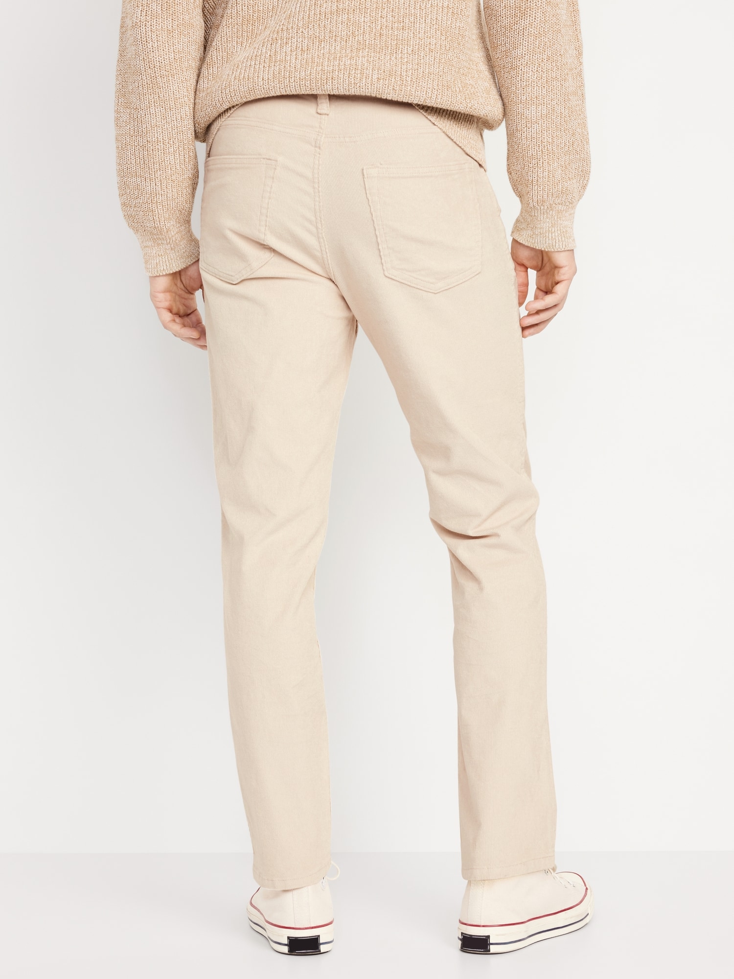 Solid Slim-Fit Corduroy Pants