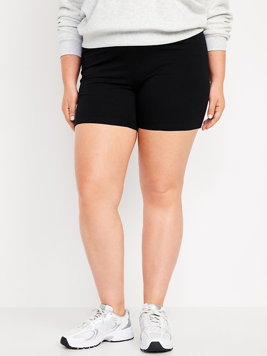 Image number 5 showing, High Waisted Jersey Bike Shorts for Women -- 6-Inch Inseam