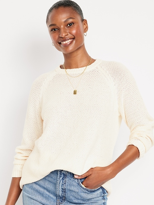 Image number 1 showing, Loose Textured Pullover Tunic Sweater