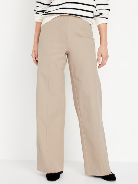 Pantalon Pixie à taille haute extensible et à jambe large