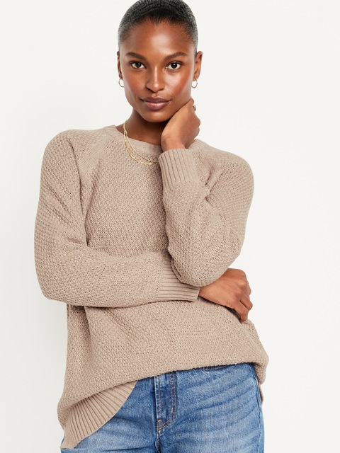 Loose Textured Tunic Sweater