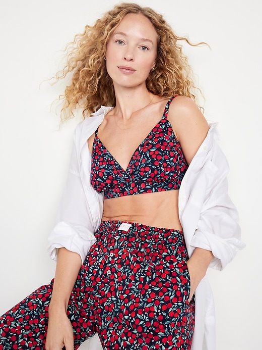 Image number 3 showing, Cross-Front Poplin Bralette