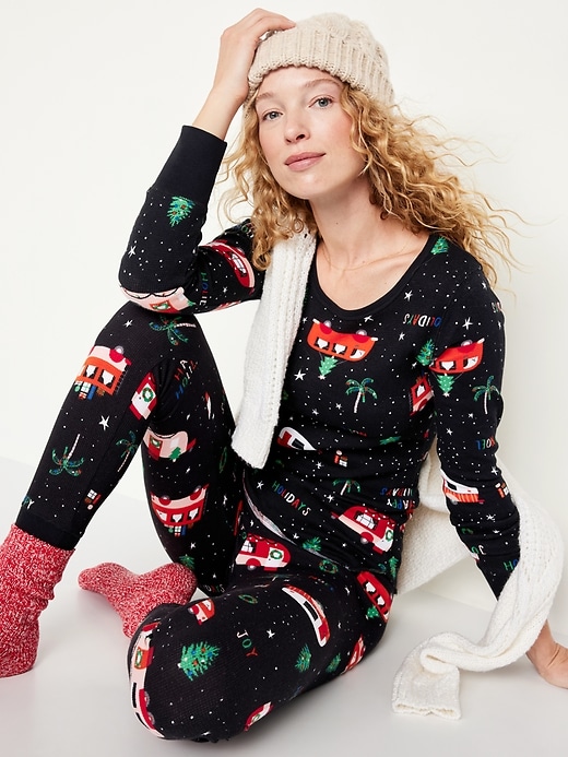 Image number 3 showing, Waffle-Knit Pajama Top