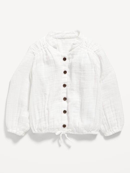 View large product image 1 of 1. Double-Weave Button-Front Top for Toddler Girls