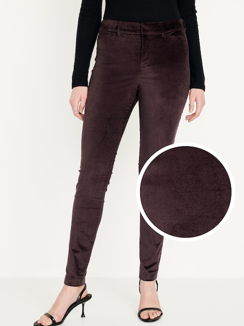 High-Waisted Pixie Skinny Velvet Pants