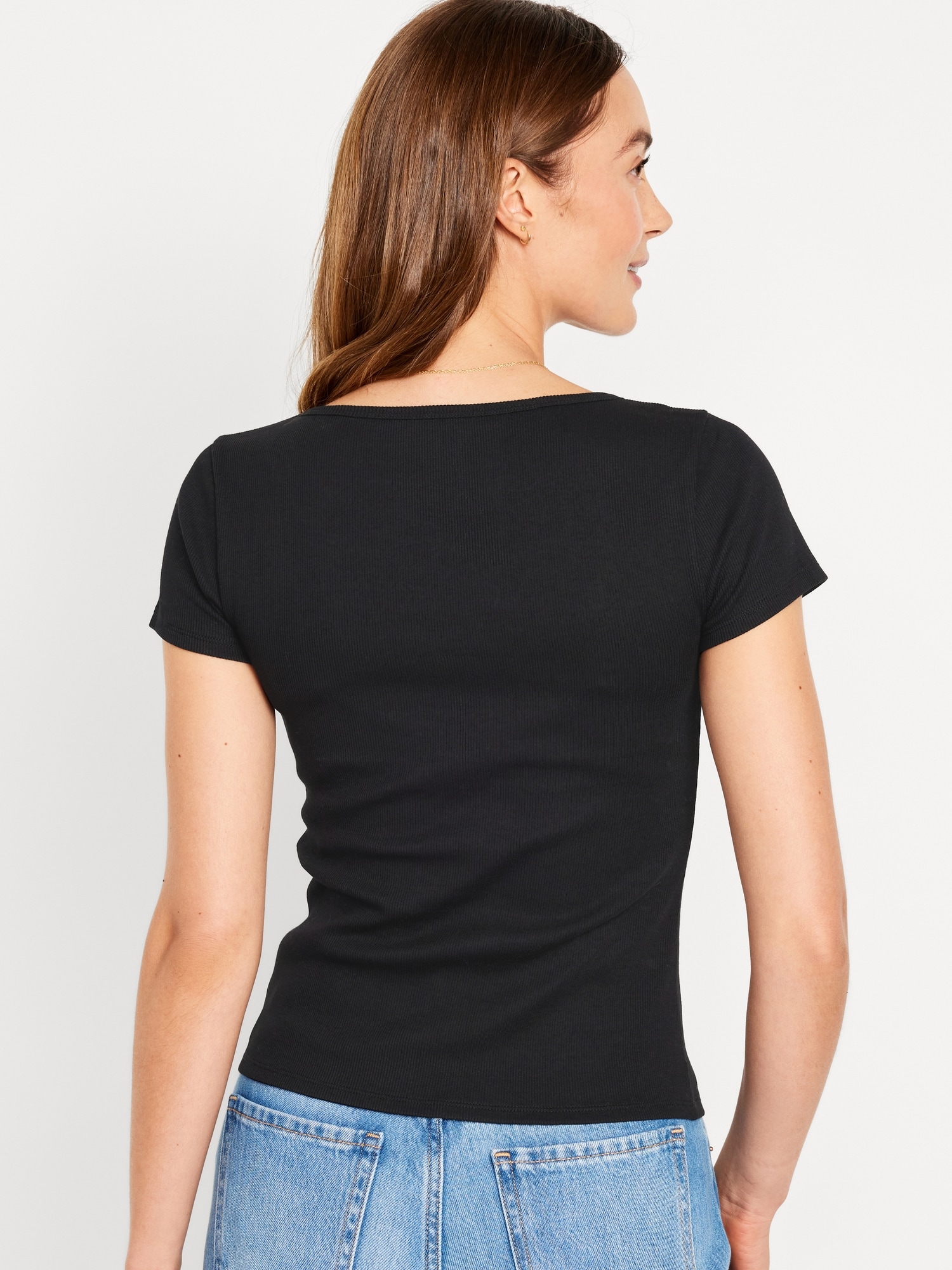 Fitted Square-Neck T-Shirt
