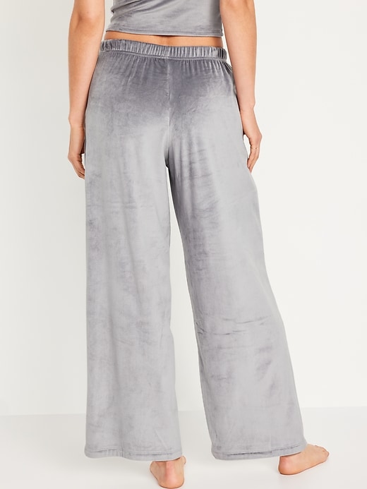 High-Waisted Velour Pajama Pants