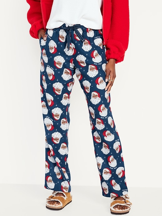 Image number 1 showing, Mid-Rise Flannel Pajama Pants